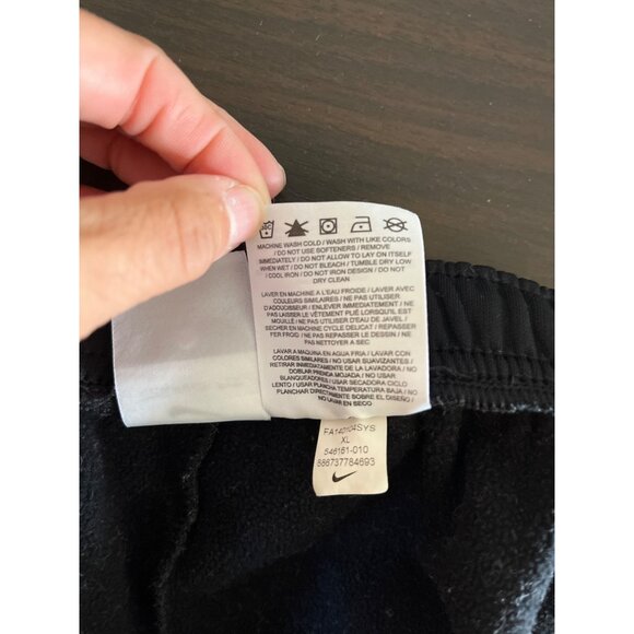 Nike Boys XLarge Black Therma-Fit Activewear Pants Logo Pockets Drawstring - Picture 5 of 5